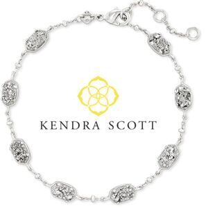 NWOT Kendra Scott Emilie Silver Chain Bracelet in Platinum Drusy